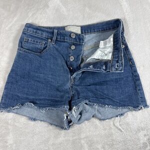 Everlane The Cheeky Short Button Fly Distressed Cut Offs Size 26